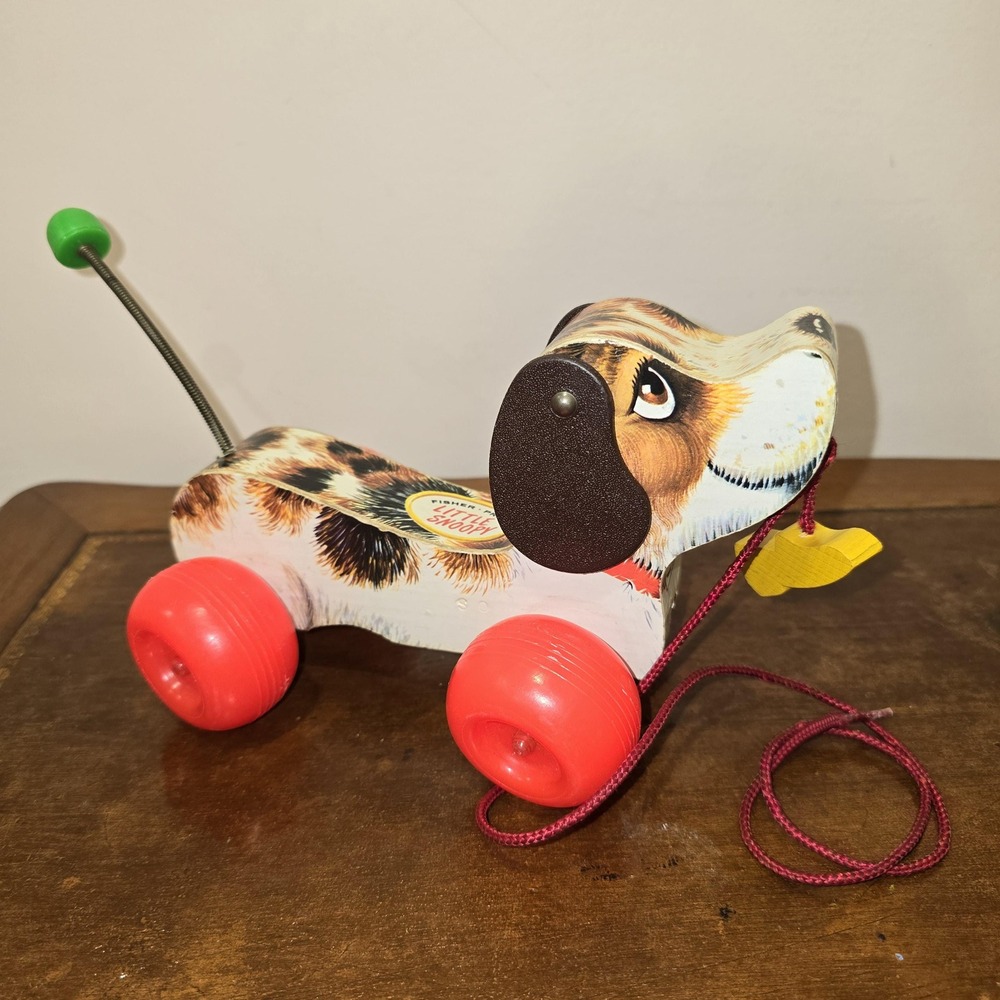 Vintage Fisher-Price #693 "Little Snoopy" Wooden Dog Pull Toy